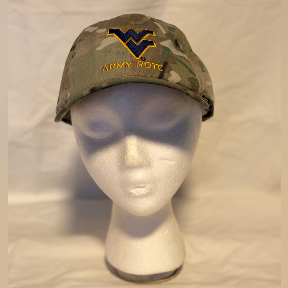 WVU ROTC Army Camo Adjustable Strap Back  Hat Cap Military Graffiti
